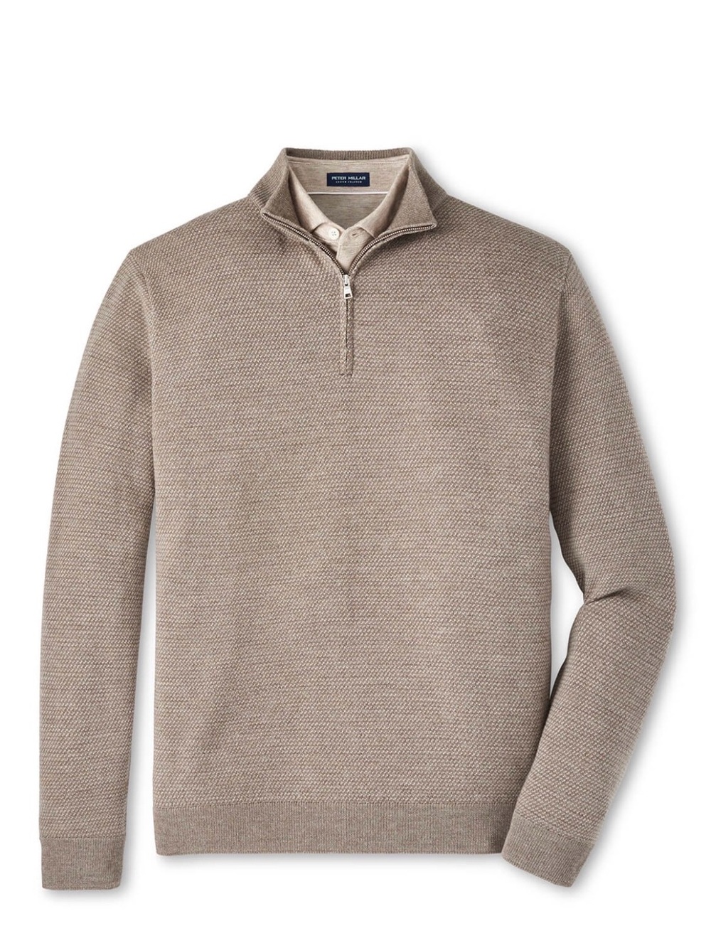 NWT Peter Millar Men's Camel Keene Quarter-Zip Sweater (Medium)
